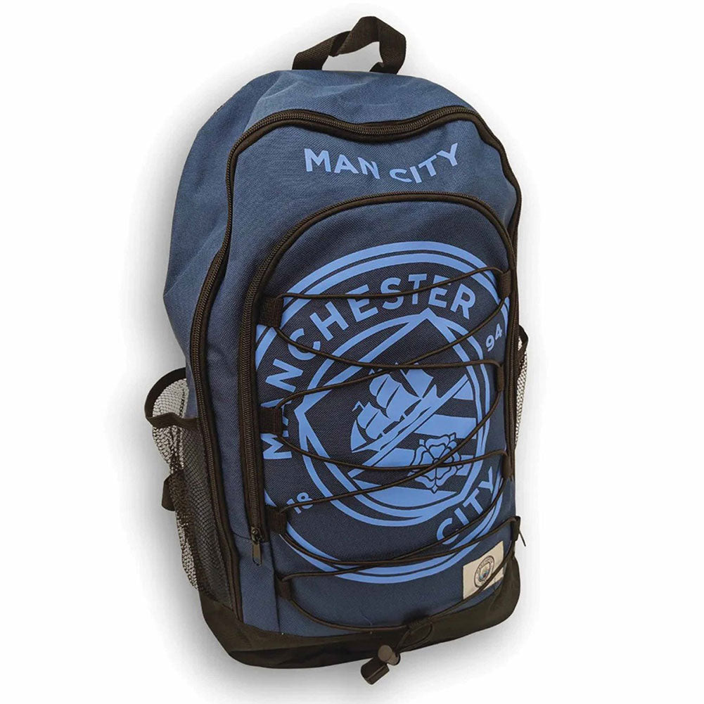 Manchester City FC Big Logo Bungee Backpack - Buy Adult Backpacks at GiftMasters.co.uk
