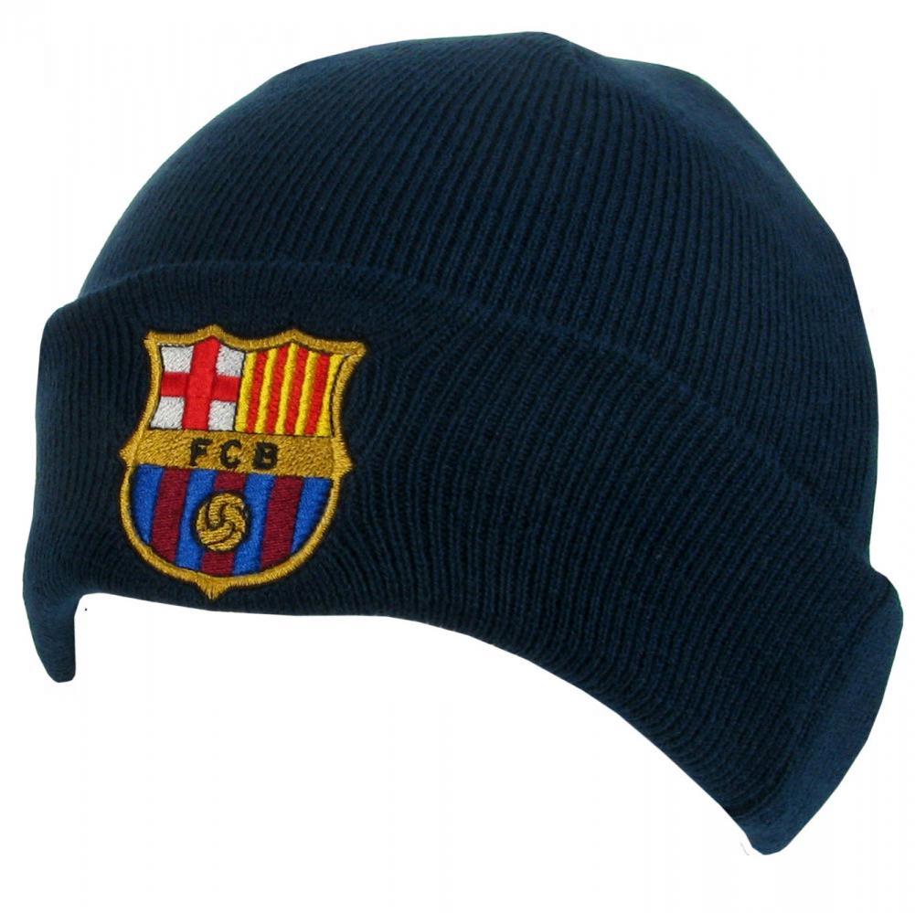 FC Barcelona Navy Cuff Beanie - Buy Knitted Hats at GiftMasters.co.uk