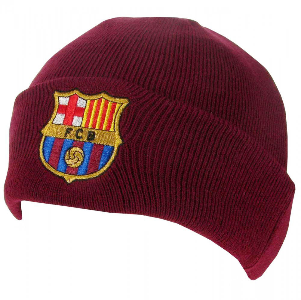 FC Barcelona Red Cuff Beanie - Buy Knitted Hats at GiftMasters.co.uk
