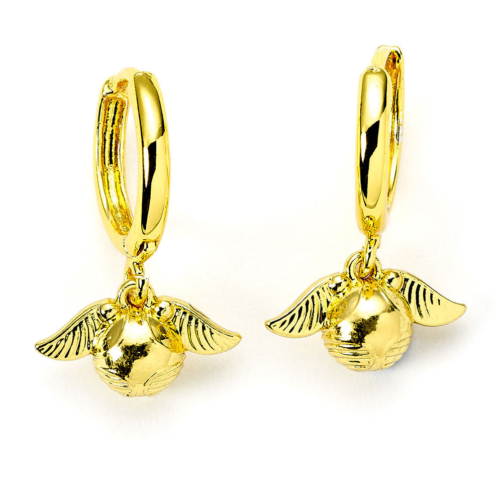 Harry Potter Gold Plated Golden Snitch Hoop Earrings - Buy Gold Plated at GiftMasters.co.uk