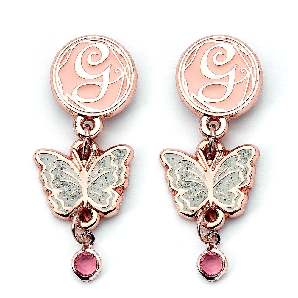 Wicked Rose Gold Plated Glinda Butterfly Drop Earrings - Buy Fashion at GiftMasters.co.uk