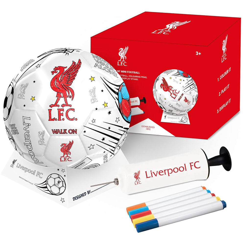 Liverpool FC 'Colour In' Mini Football Set - Buy Pumps & Sets at GiftMasters.co.uk
