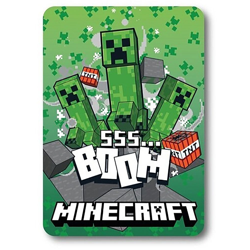 Minecraft Boom Fleece Blanket - Buy  at GiftMasters.co.uk