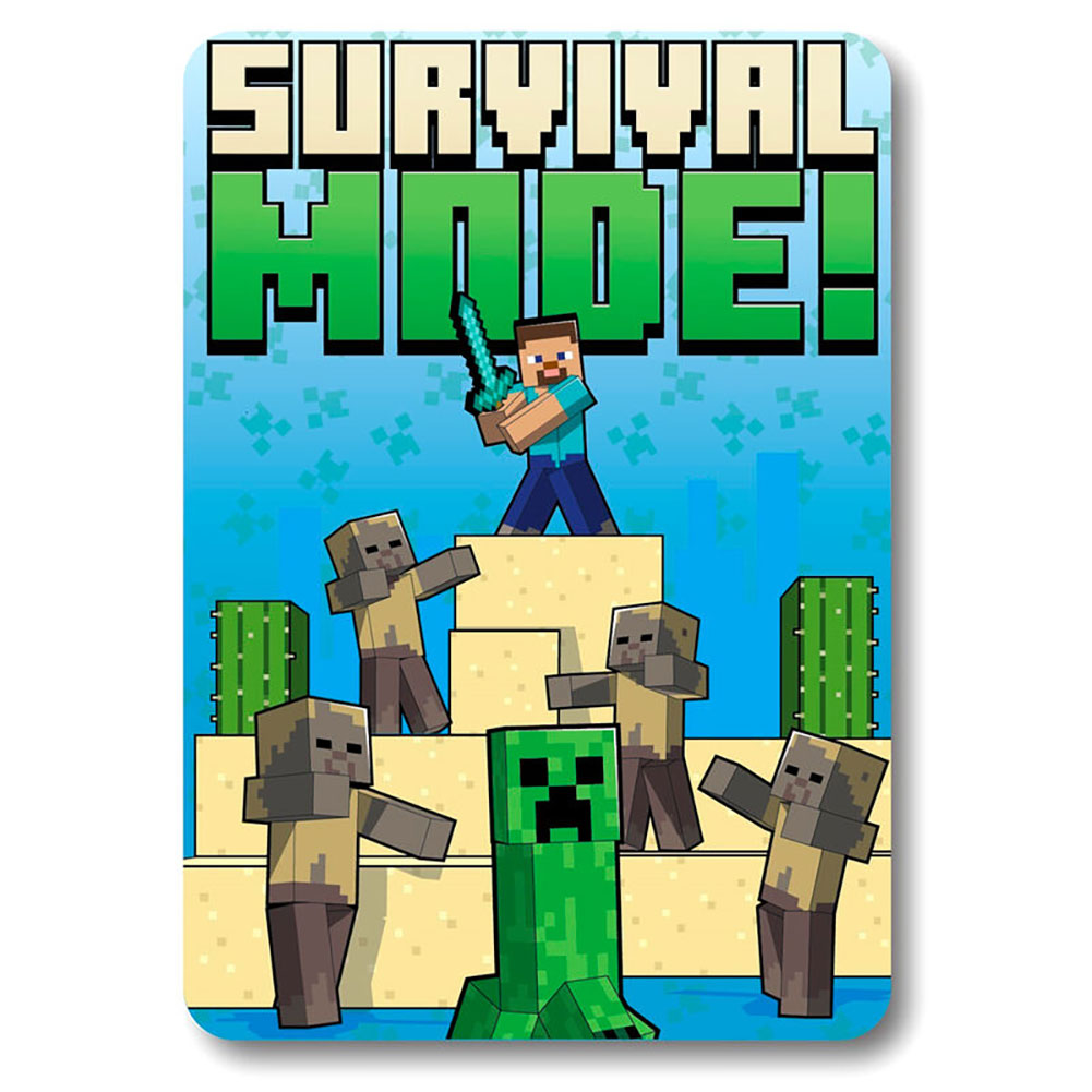 Minecraft Survival Mode Fleece Blanket - Buy  at GiftMasters.co.uk