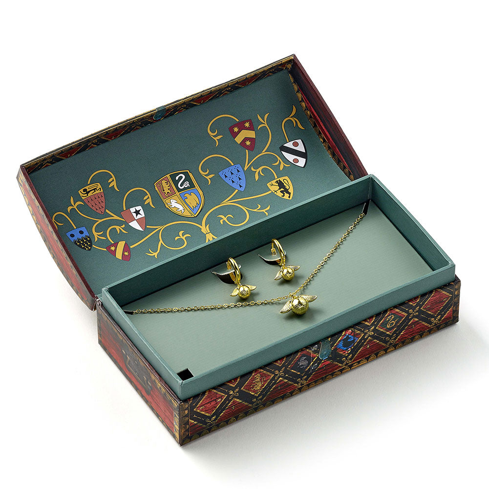 Harry Potter Golden Snitch Necklace & Earrings Gift Box - Buy  at GiftMasters.co.uk