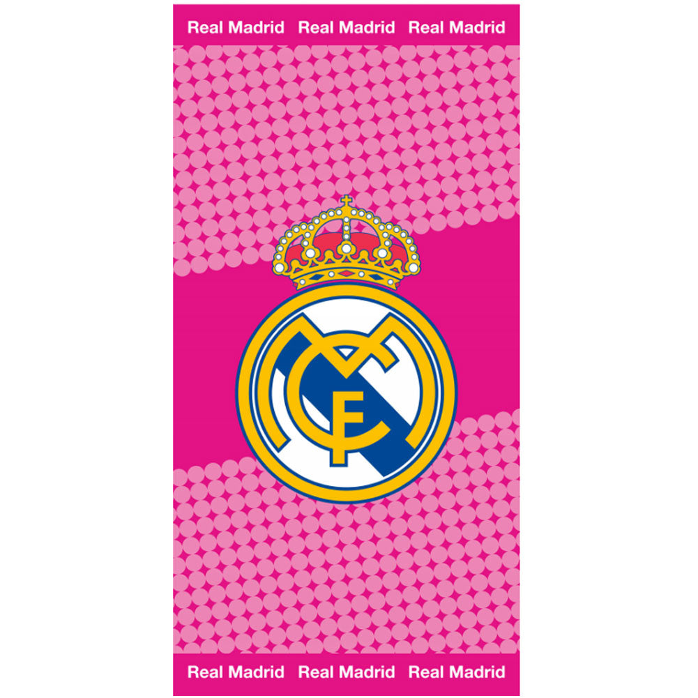 Real Madrid FC Pink Towel - Buy  at GiftMasters.co.uk