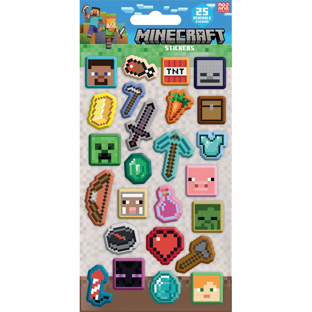 Minecraft Paper Sticker Sheet - Buy Stickers at GiftMasters.co.uk