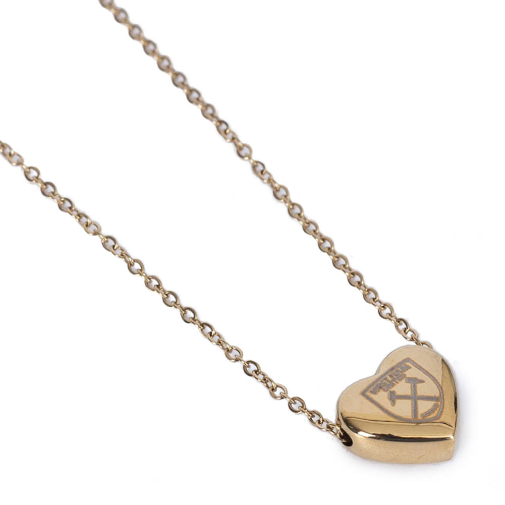 West Ham United FC Gold Plated Heart Necklace - Buy Neckwear at GiftMasters.co.uk