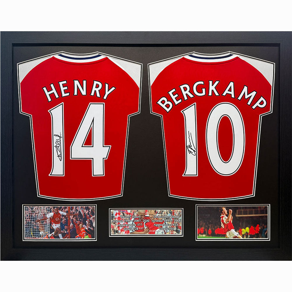 Arsenal FC Bergkamp & Henry Signed Shirts (Dual Framed) - Buy Shirts at GiftMasters.co.uk