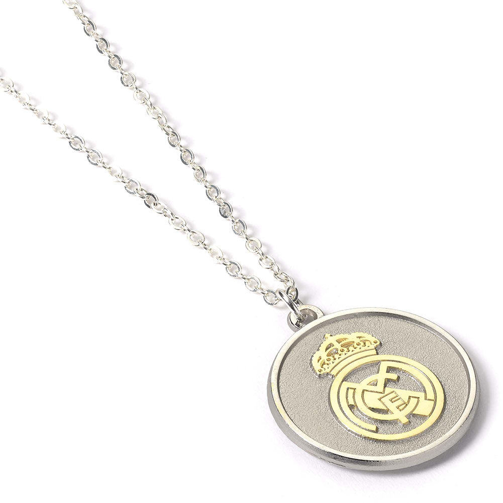 Real Madrid CF Silver Finish Necklace - Buy Silver Plated at GiftMasters.co.uk