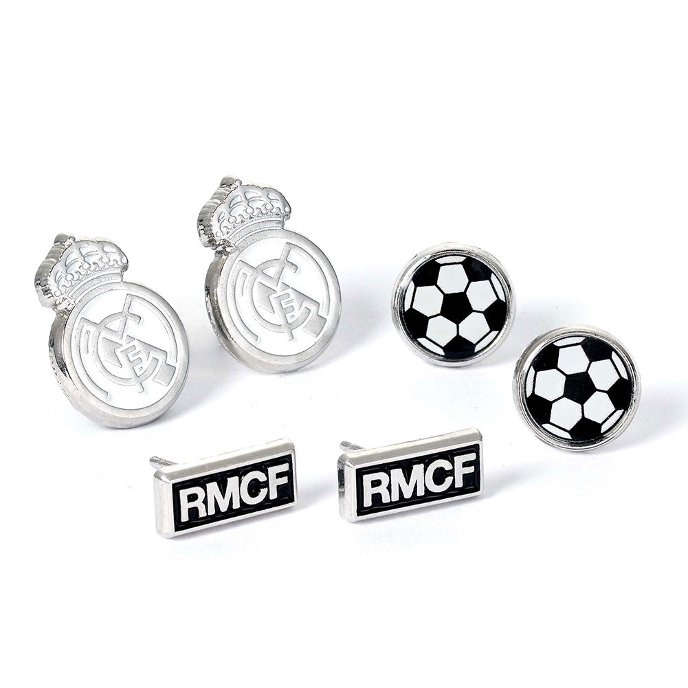 Real Madrid CF Stud Earring Set - Buy Earrings at GiftMasters.co.uk