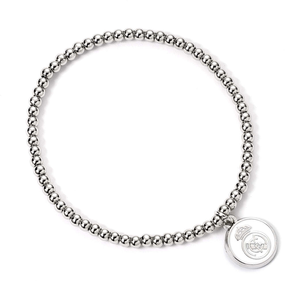 Real Madrid CF Silver Finish Bead Bracelet - Buy Bracelets & Charms at GiftMasters.co.uk