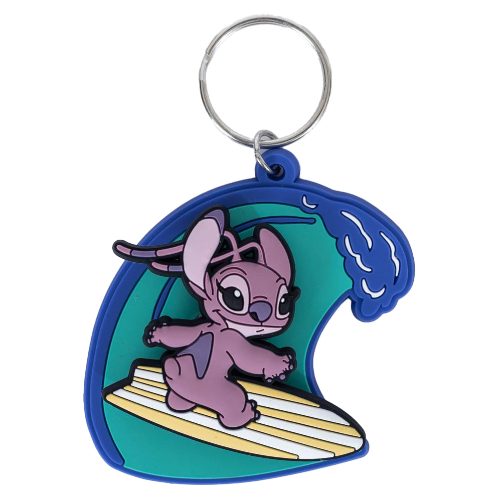 Lilo & Stitch Surfing Angel PVC Keyring - Buy Keyrings at GiftMasters.co.uk