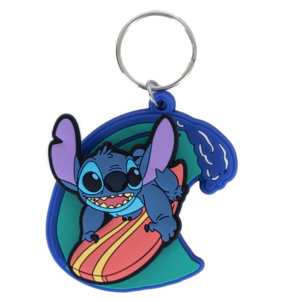 Lilo & Stitch Surfing Stitch PVC Keyring - Buy Keyrings at GiftMasters.co.uk