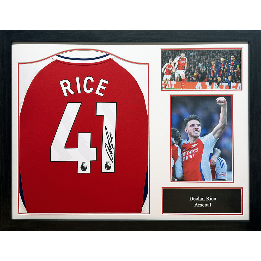 Arsenal FC Rice Signed Shirt (Framed) - Buy Shirts at GiftMasters.co.uk