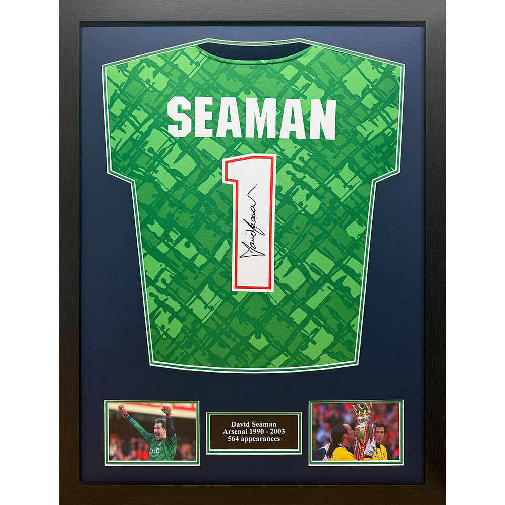 Arsenal FC Seaman Signed Shirt (Framed) - Buy Shirts at GiftMasters.co.uk