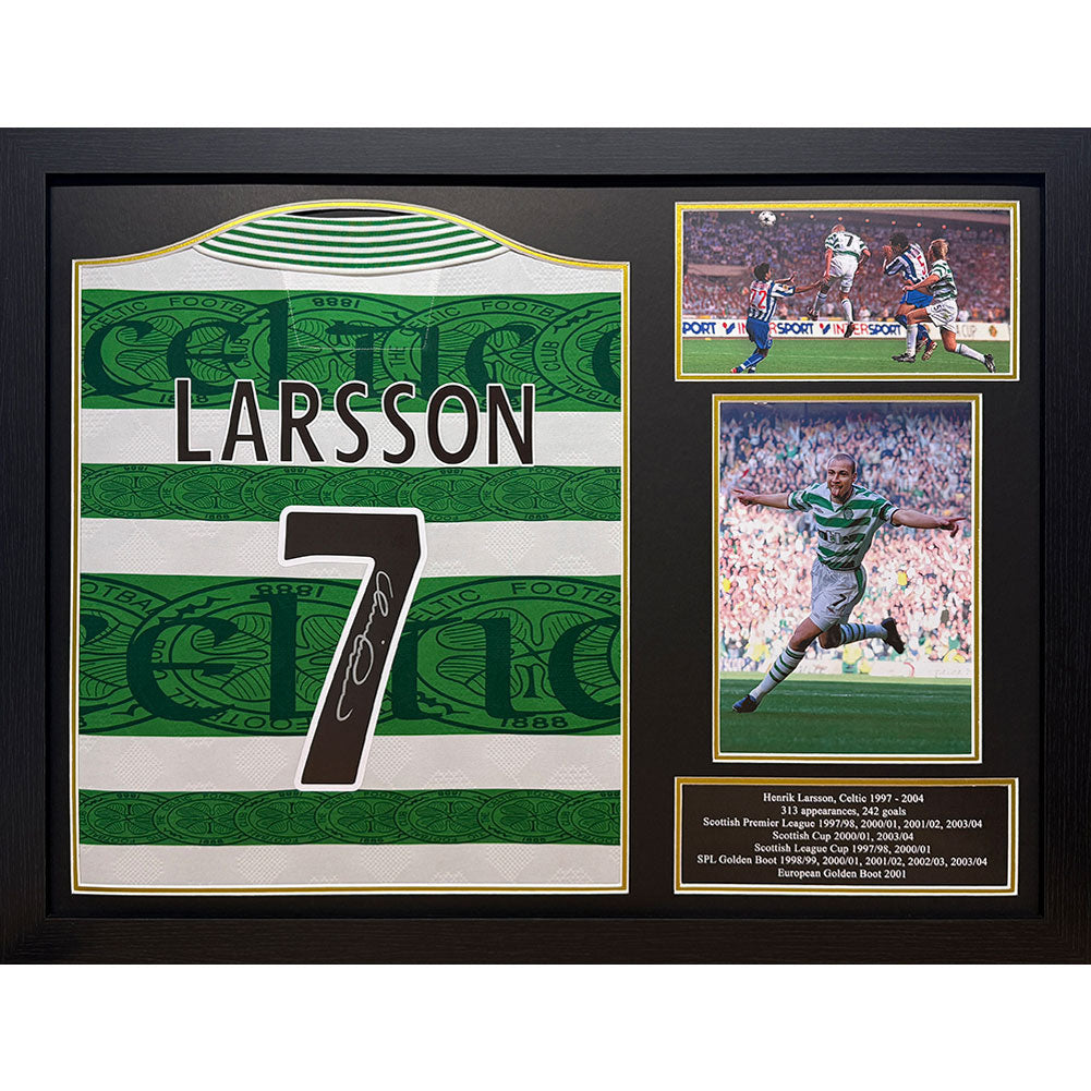 Celtic FC 1996 Larsson Signed Shirt (Framed) - Buy Shirts at GiftMasters.co.uk