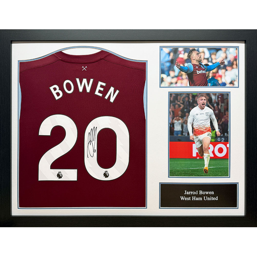 West Ham United FC Bowen Signed Shirt (Framed) - Buy Shirts at GiftMasters.co.uk