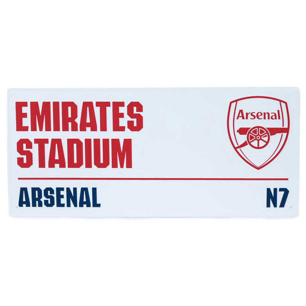 Arsenal FC White Street Sign - Buy Metal Signs at GiftMasters.co.uk