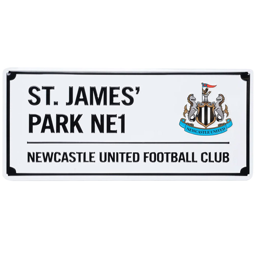 Newcastle United FC White Street Sign - Buy Metal Signs at GiftMasters.co.uk