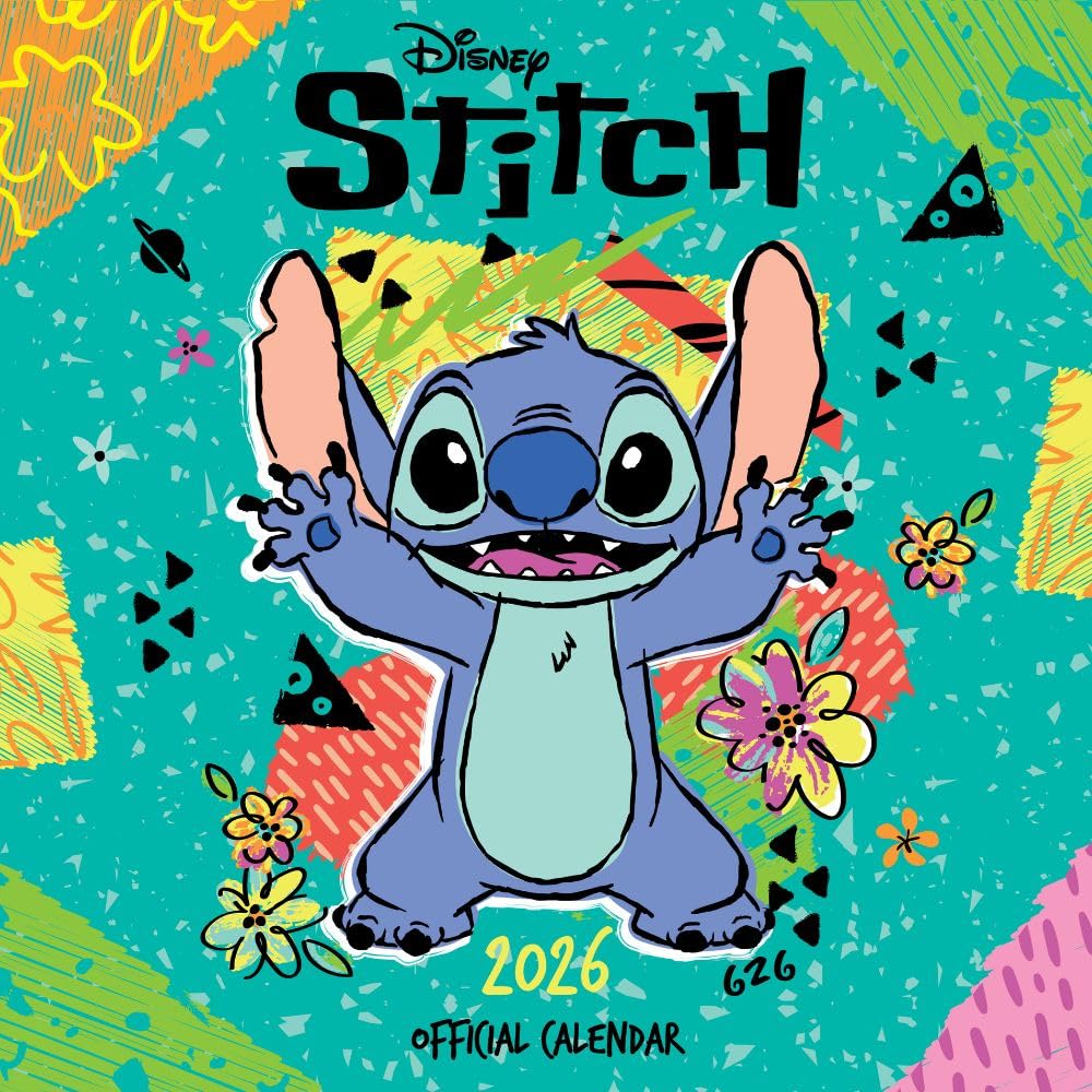 Lilo & Stitch Square Calendar 2026 - Buy Calendars & Diaries at GiftMasters.co.uk