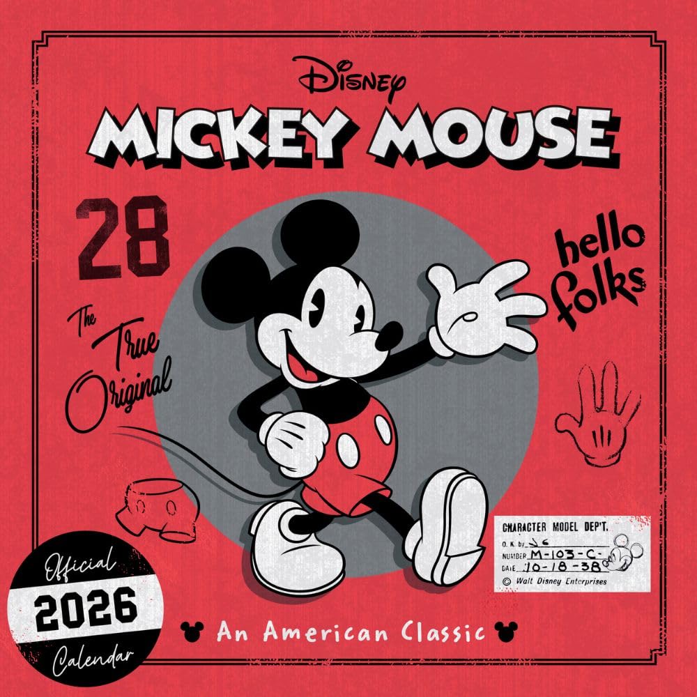 Mickey Mouse Classic Square Calendar 2026 - Buy Calendars & Diaries at GiftMasters.co.uk