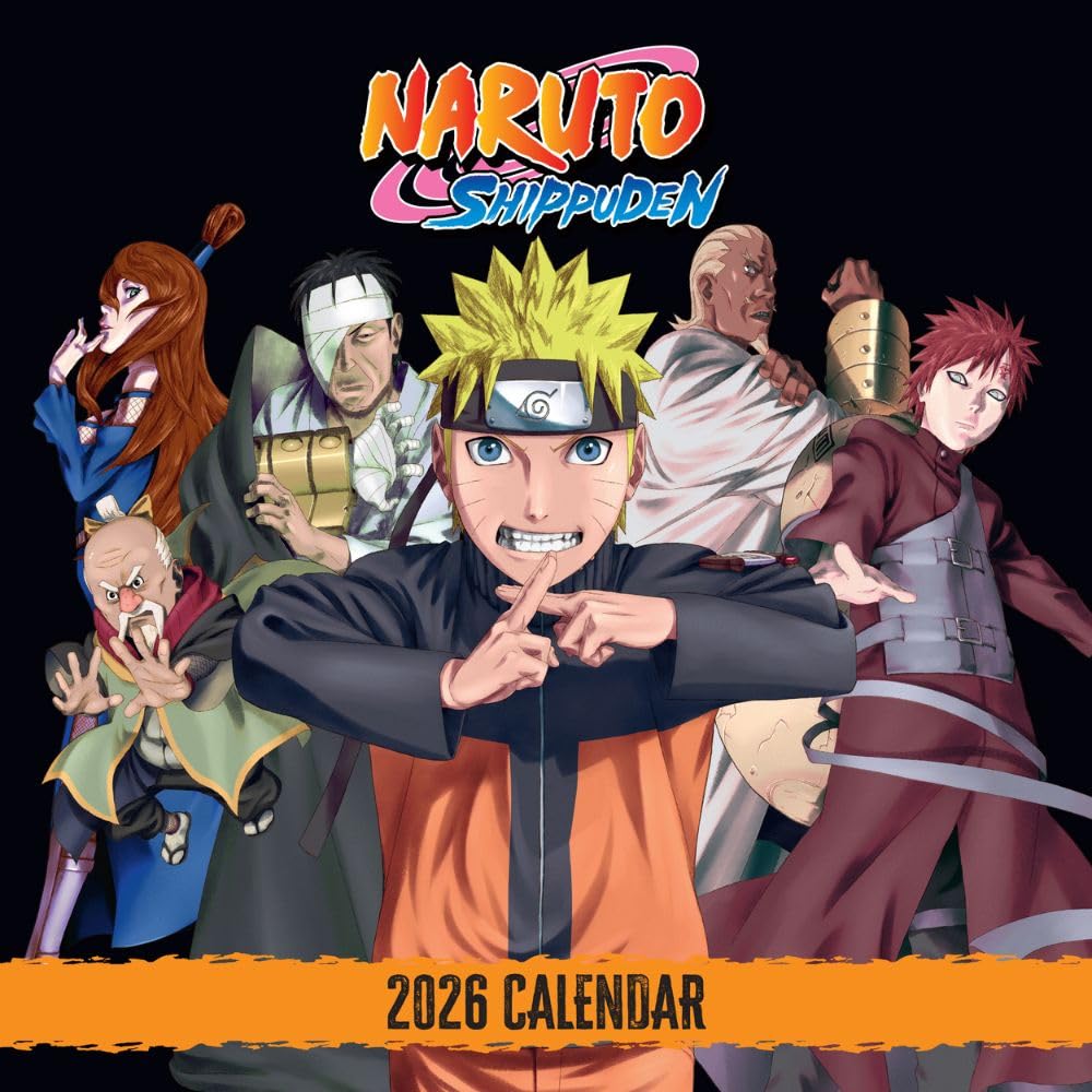Naruto: Shippuden Square Calendar 2026 - Buy Calendars & Diaries at GiftMasters.co.uk