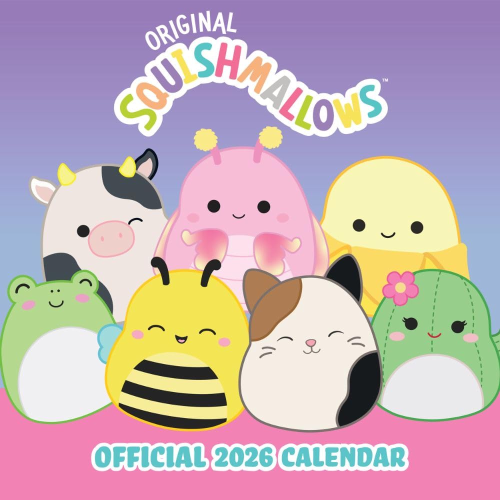Squishmallows Square Calendar 2026 - Buy Calendars & Diaries at GiftMasters.co.uk