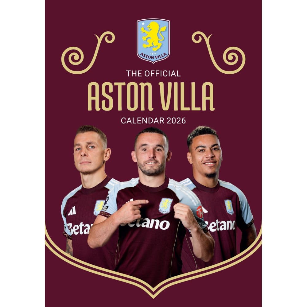 Aston Villa FC A3 Calendar 2026 - Buy Calendars & Diaries at GiftMasters.co.uk