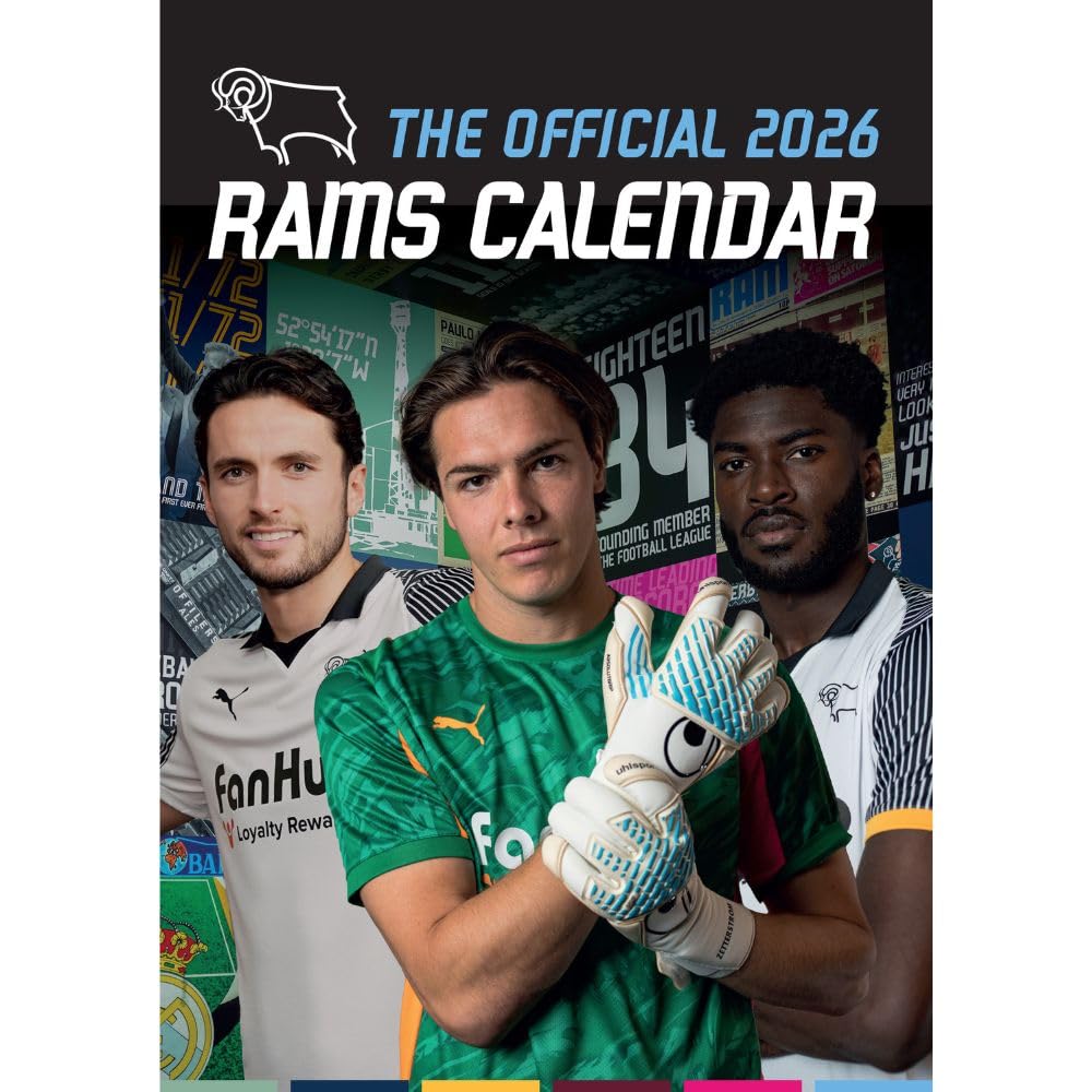 Derby County FC A3 Calendar 2026 - Buy Calendars & Diaries at GiftMasters.co.uk