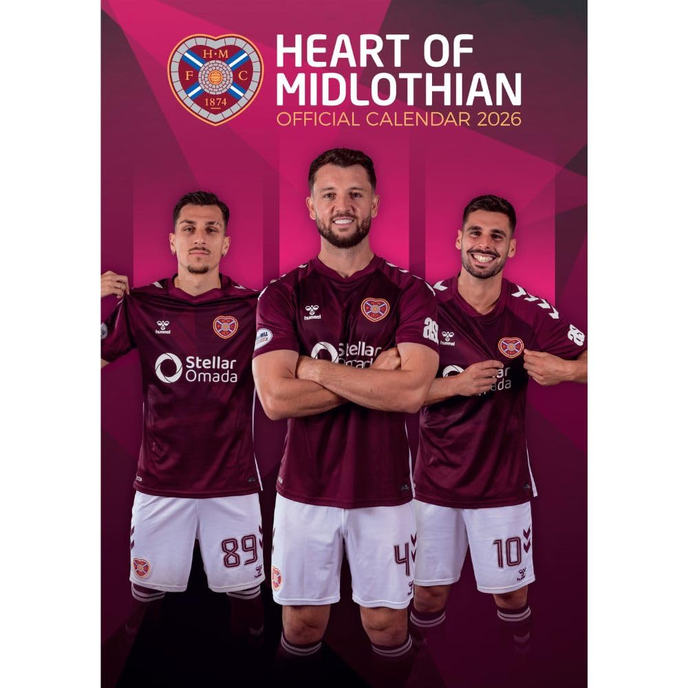 Hearts FC A3 Calendar 2026 - Buy Calendars & Diaries at GiftMasters.co.uk