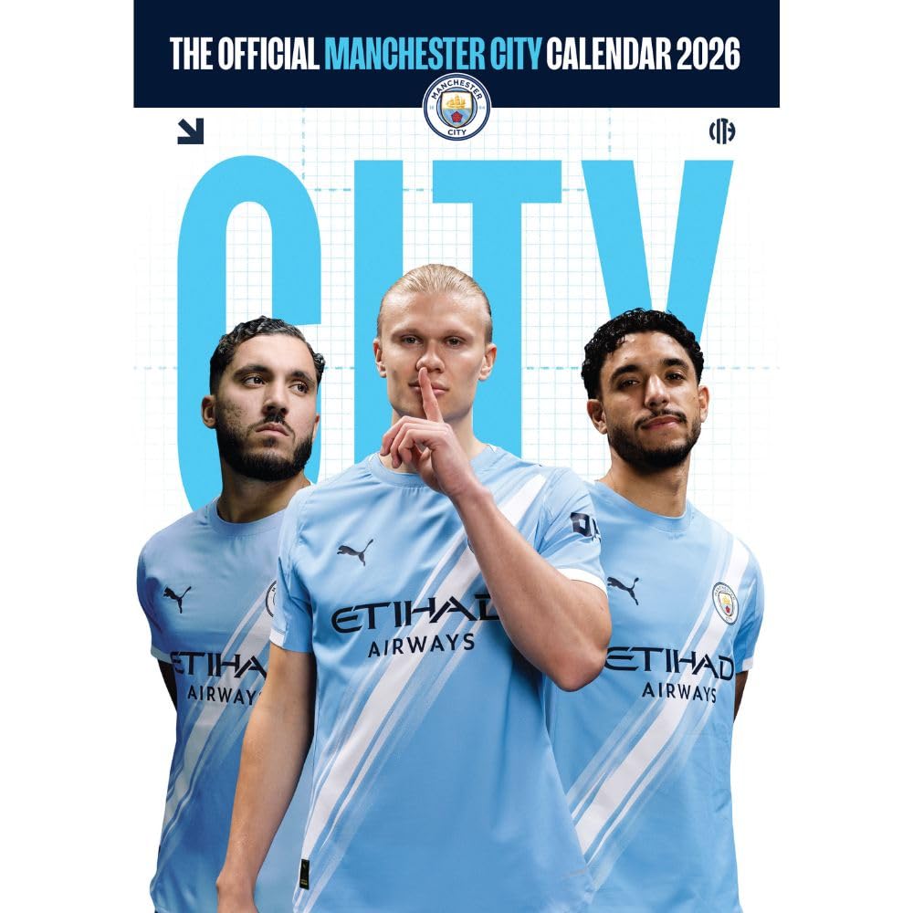 Manchester City FC A3 Calendar 2026 - Buy Calendars & Diaries at GiftMasters.co.uk