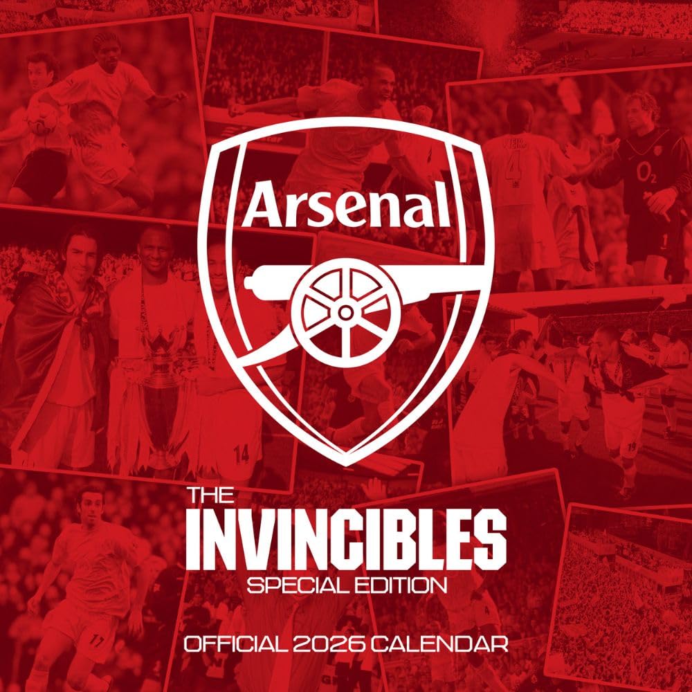 Arsenal FC Legends Square Calendar 2026 - Buy Calendars & Diaries at GiftMasters.co.uk