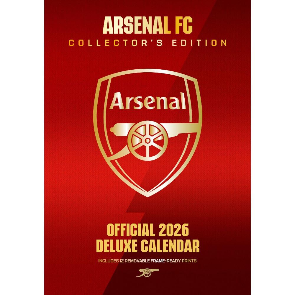 Arsenal FC Deluxe Calendar 2026 - Buy Calendars & Diaries at GiftMasters.co.uk