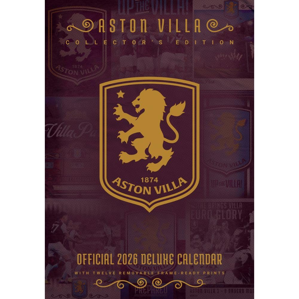 Aston Villa FC Deluxe Calendar 2026 - Buy Calendars & Diaries at GiftMasters.co.uk