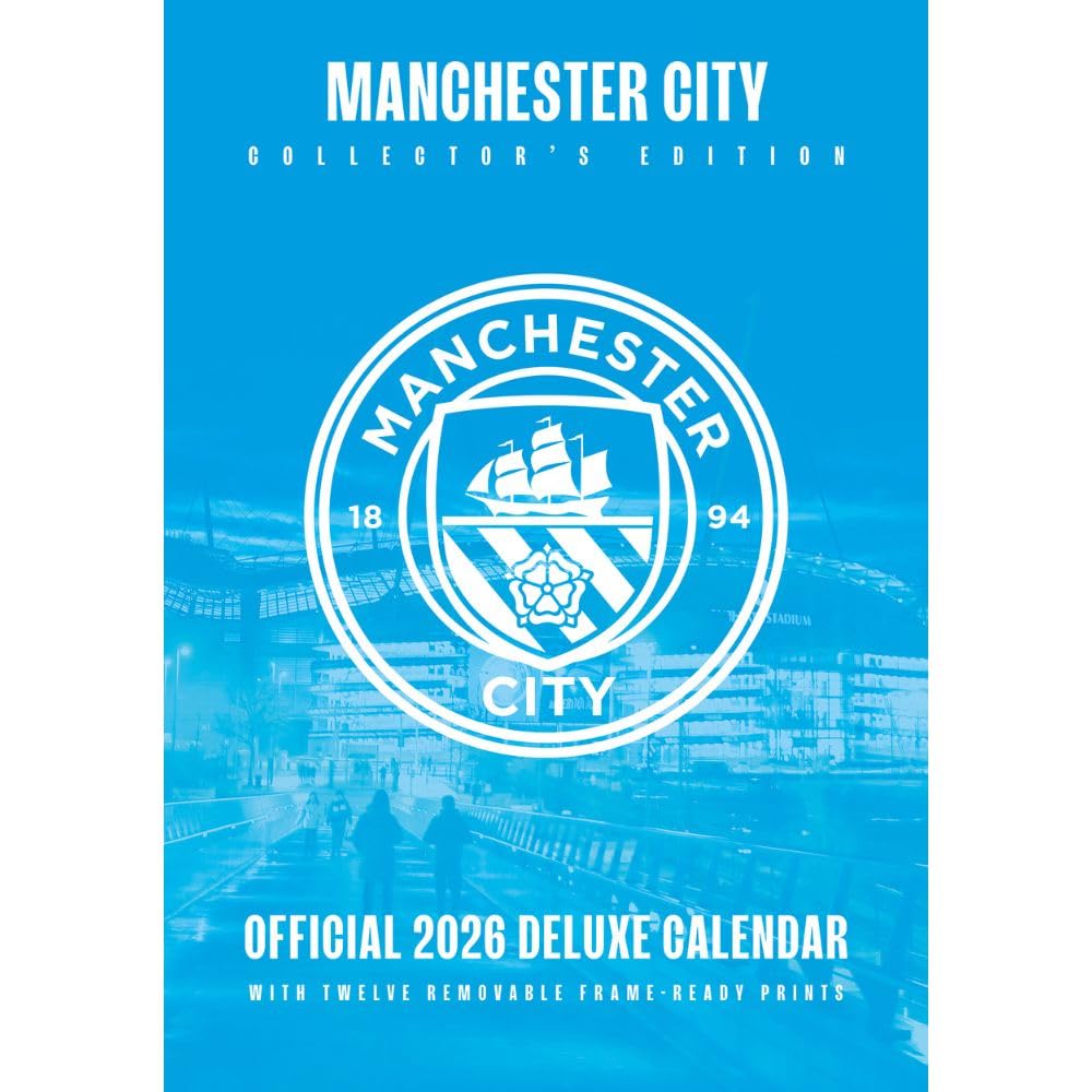 Manchester City FC Deluxe Calendar 2026 - Buy Calendars & Diaries at GiftMasters.co.uk