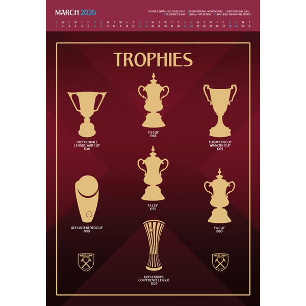 West Ham United FC Deluxe Calendar 2026