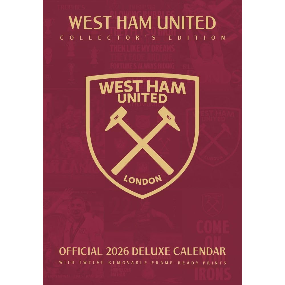West Ham United FC Deluxe Calendar 2026 - Buy Calendars & Diaries at GiftMasters.co.uk