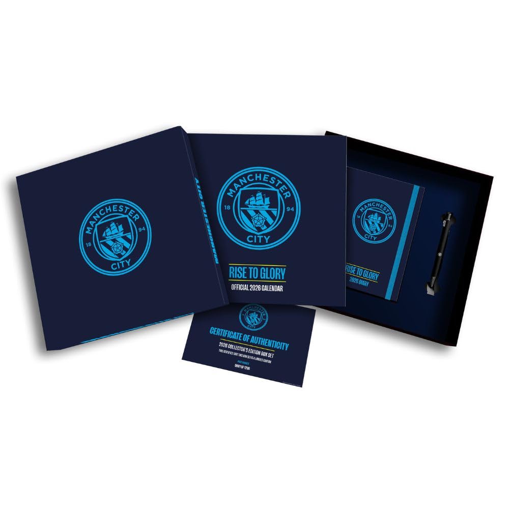Manchester City FC Calendar & Diary Musical Gift Box 2026 - Buy Calendars & Diaries at GiftMasters.co.uk