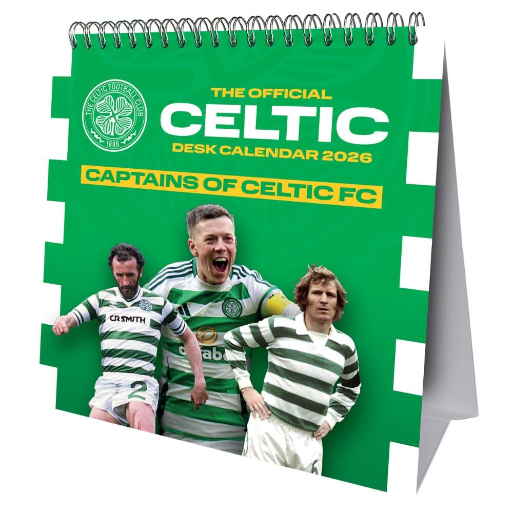 Celtic FC Desktop Calendar 2026 - Buy Calendars & Diaries at GiftMasters.co.uk