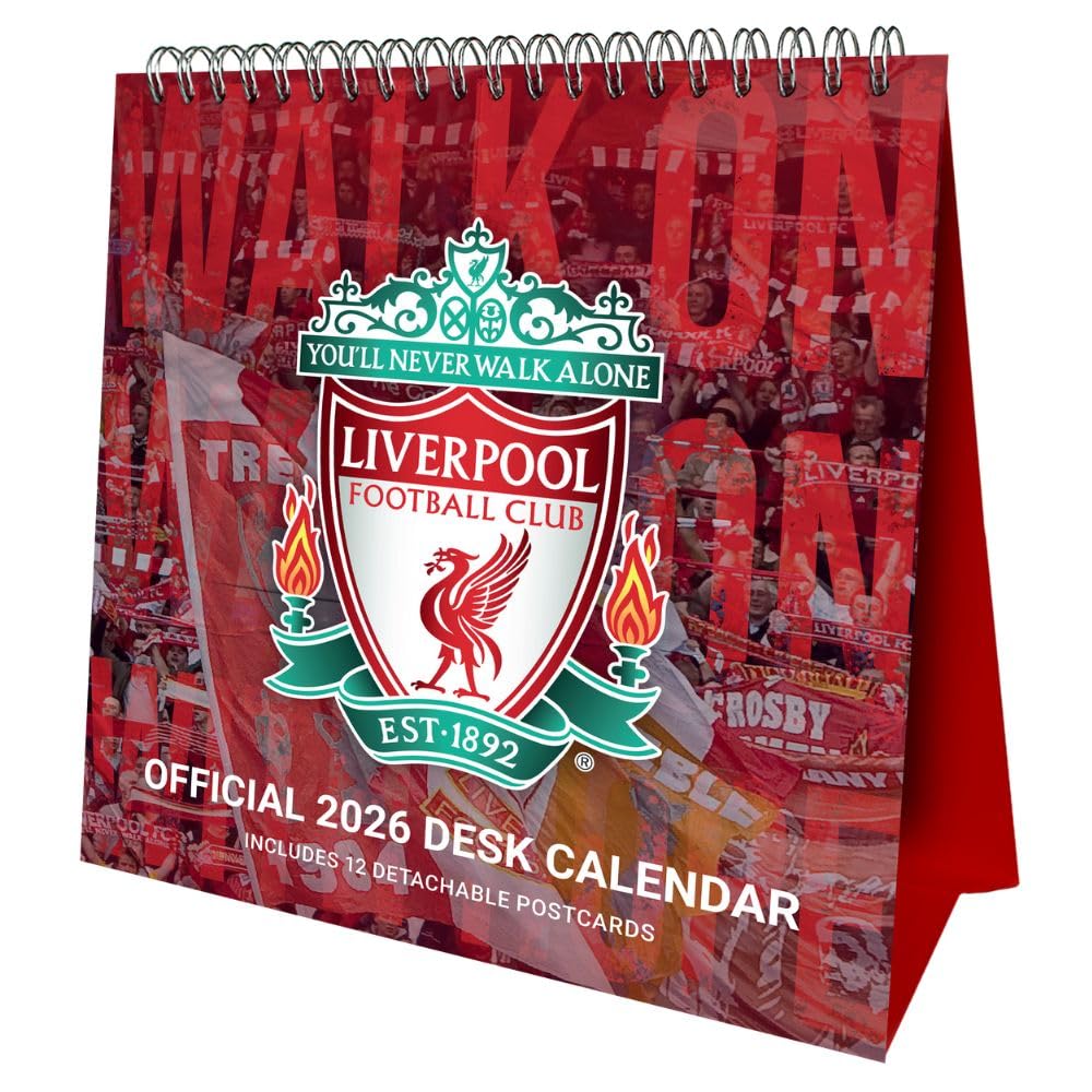 Liverpool FC Desktop Calendar 2026 - Buy Calendars & Diaries at GiftMasters.co.uk
