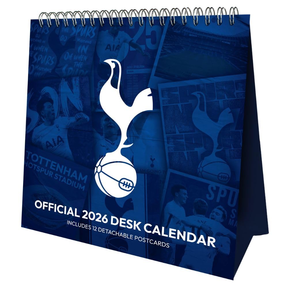Tottenham Hotspur FC Desktop Calendar 2026 - Buy Calendars & Diaries at GiftMasters.co.uk