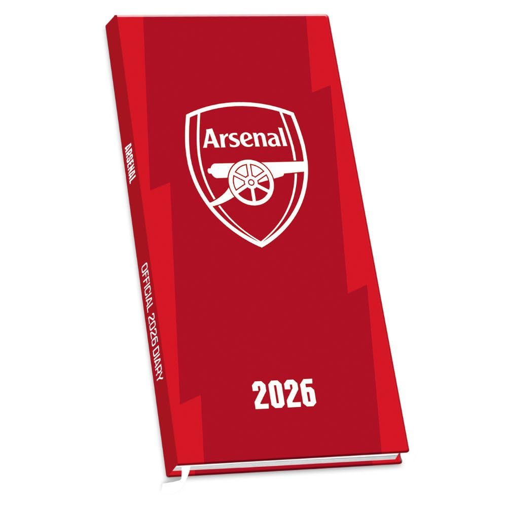 Arsenal FC Slim Diary 2026 - Buy Calendars & Diaries at GiftMasters.co.uk