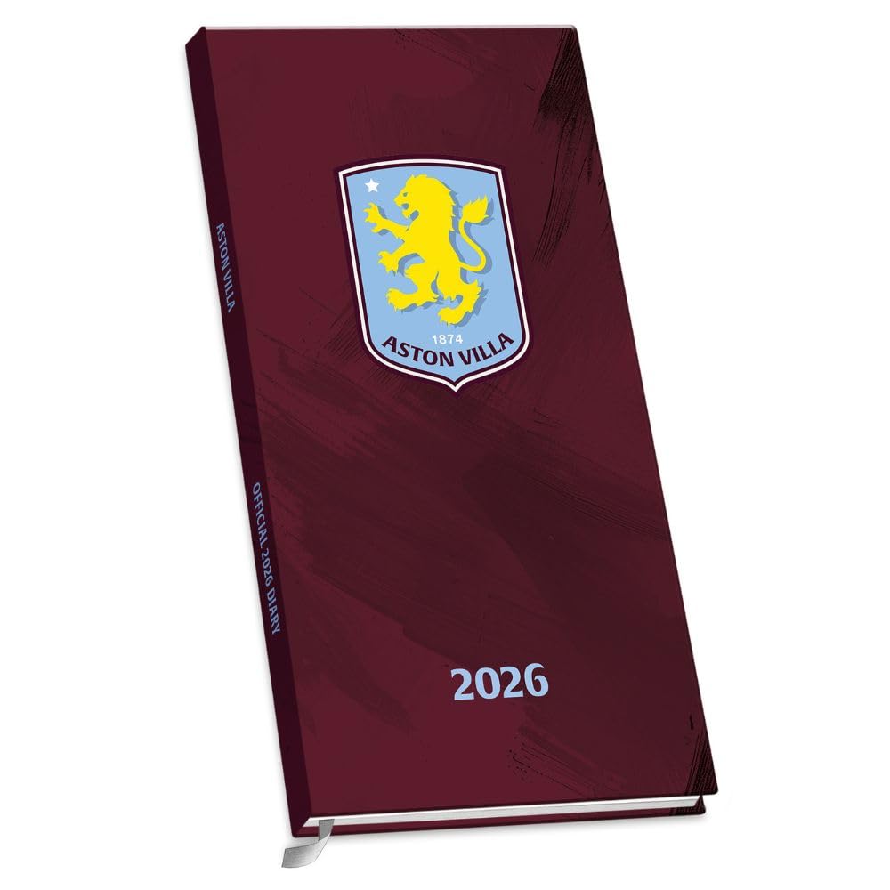 Aston Villa FC Slim Diary 2026 - Buy Calendars & Diaries at GiftMasters.co.uk