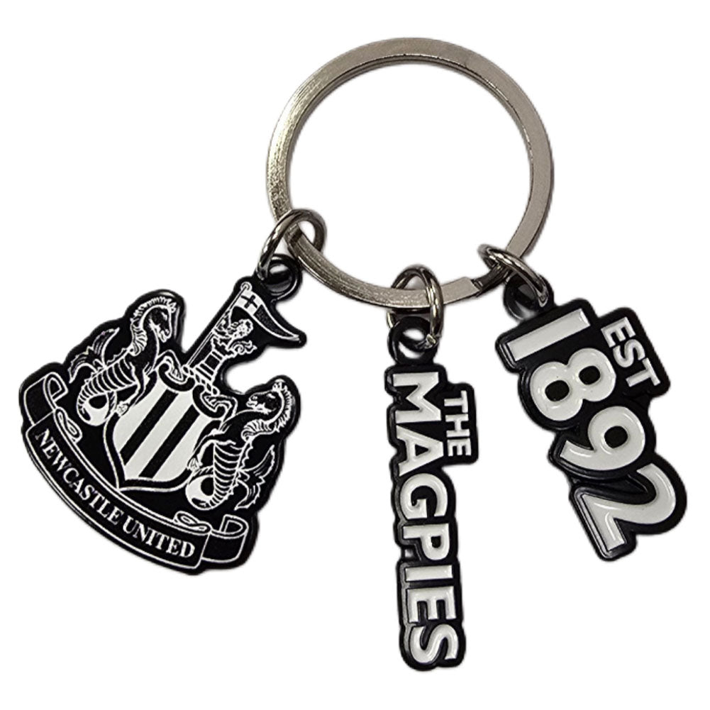 Newcastle United FC 3 Charm Keyring - Buy Keyrings at GiftMasters.co.uk