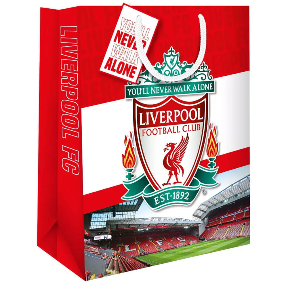 Liverpool FC Medium Colour Gift Bag - Buy Cards & Gift Wrap at GiftMasters.co.uk