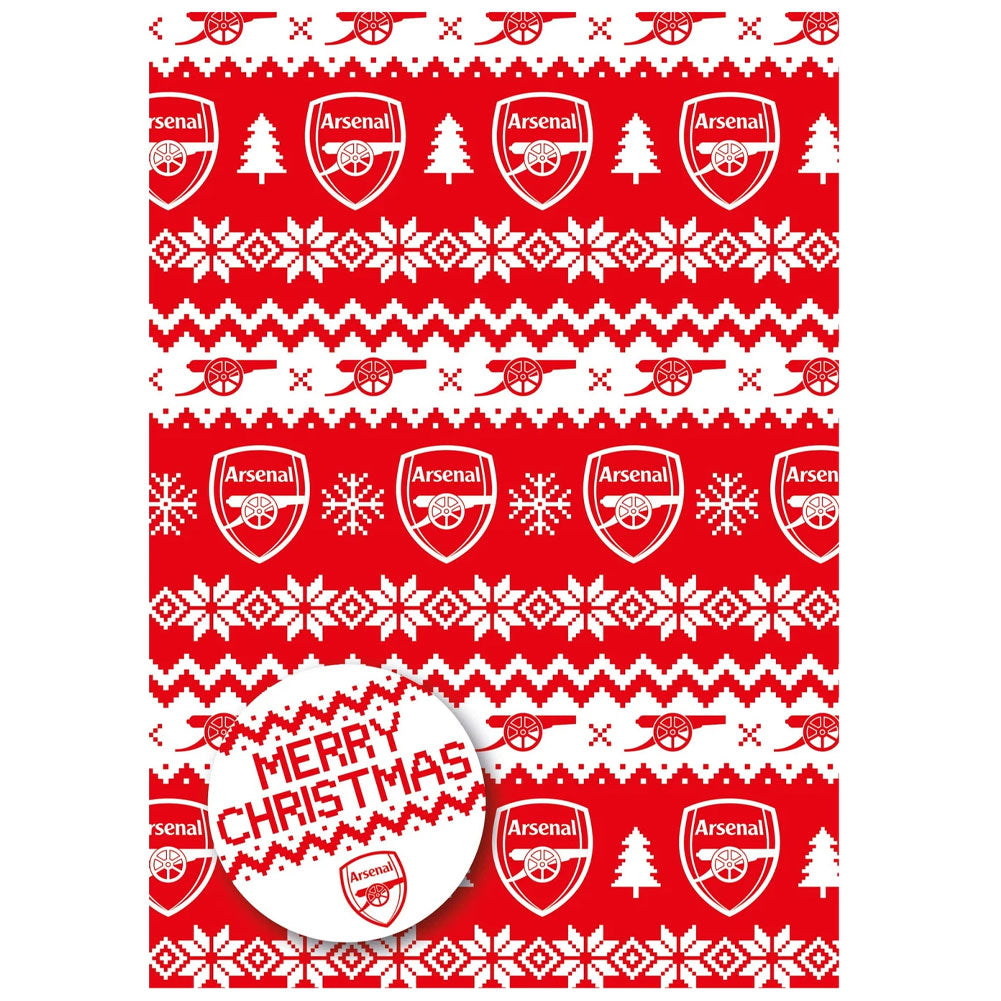 Arsenal FC Christmas Gift Wrap - Buy Gift Bags & Wrap at GiftMasters.co.uk