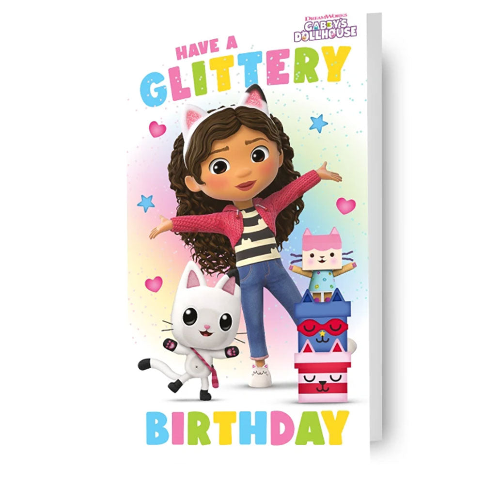 Gabby's Dollhouse Glittery Birthday Card - Buy Cards & Gift Wrap at GiftMasters.co.uk