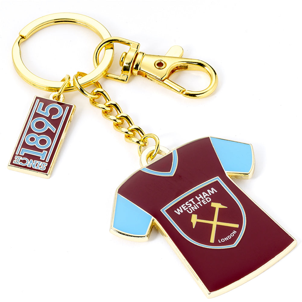West Ham United FC Shirt Charm Keyring - Buy Keyrings at GiftMasters.co.uk