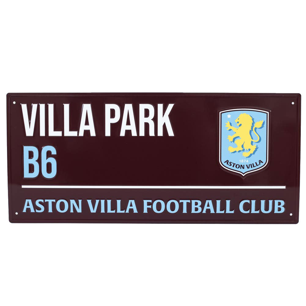 Aston Villa FC Colour Street Sign - Buy Metal Signs at GiftMasters.co.uk